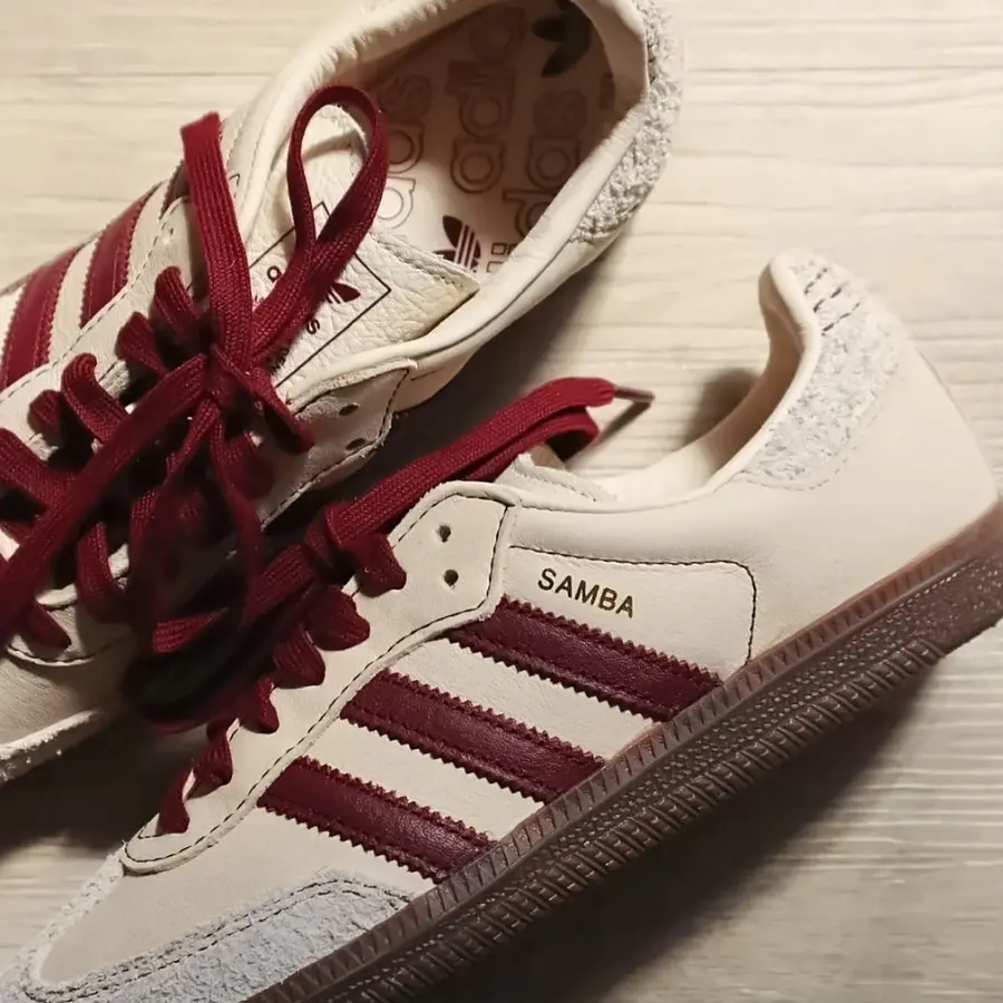 Giày Adidas Samba OG ‘Wonder White Maroon’ IG1987 - Ảnh 4