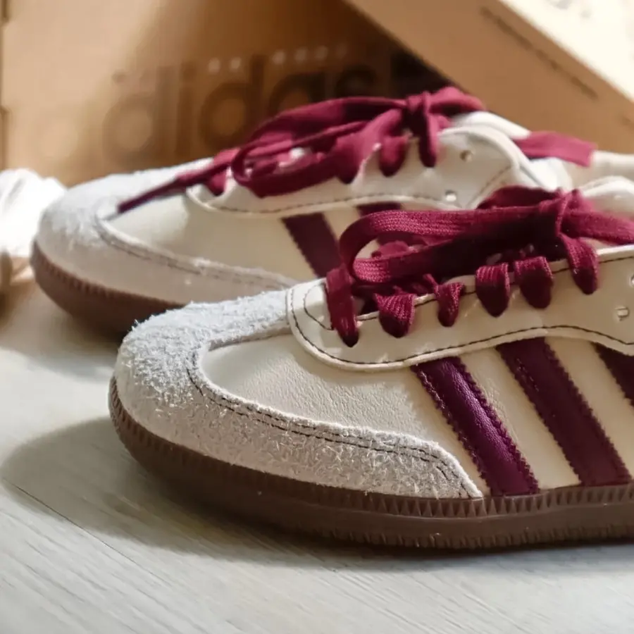 Giày Adidas Samba OG ‘Wonder White Maroon’ IG1987 - Ảnh 5