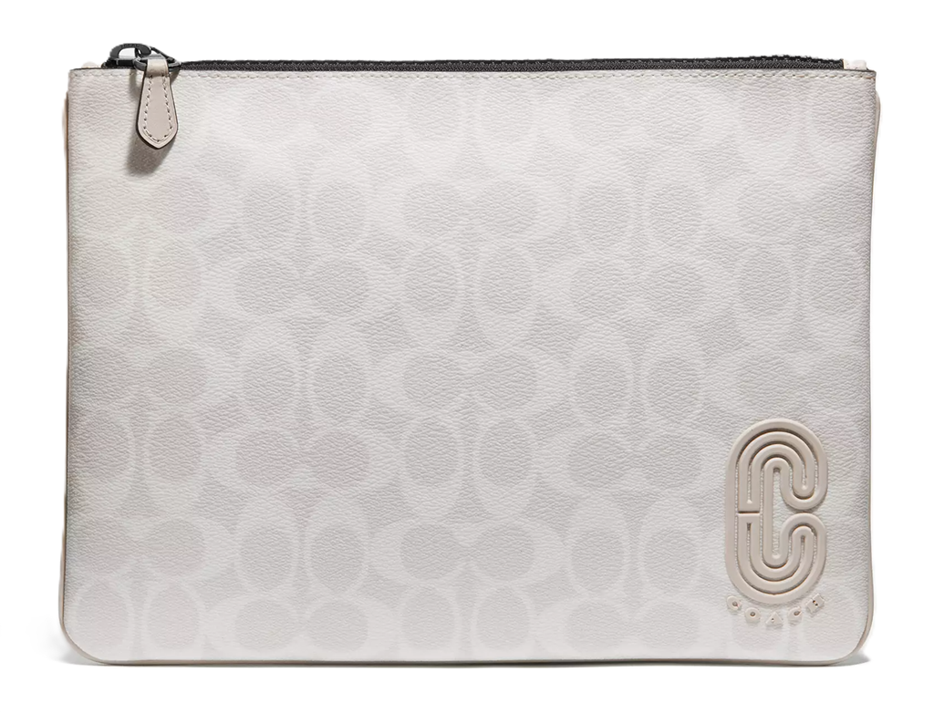 Túi Coach Large Pouch In Signature Canvas With Coach Patch 1314-QBR14