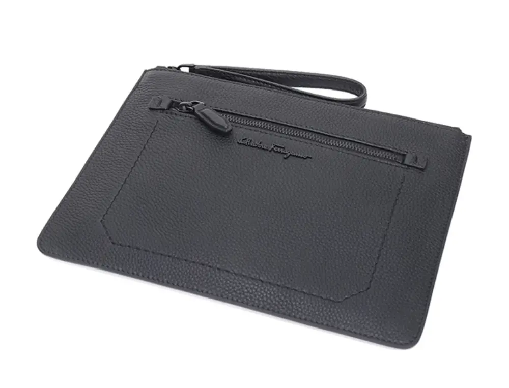 Alternative view of Ví Ferragamo Cowhide With Logo ‘Black’ 240902-0687229