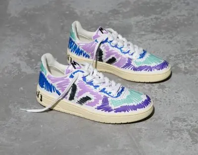 Giày Veja x Marni Low Top Sneakers ‘White Purple Graffiti’ VXMS-3081AXV102000C80 - Ảnh 5