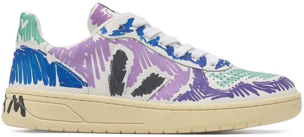 Giày Veja x Marni Low Top Sneakers ‘White Purple Graffiti’ VXMS-3081AXV102000C80