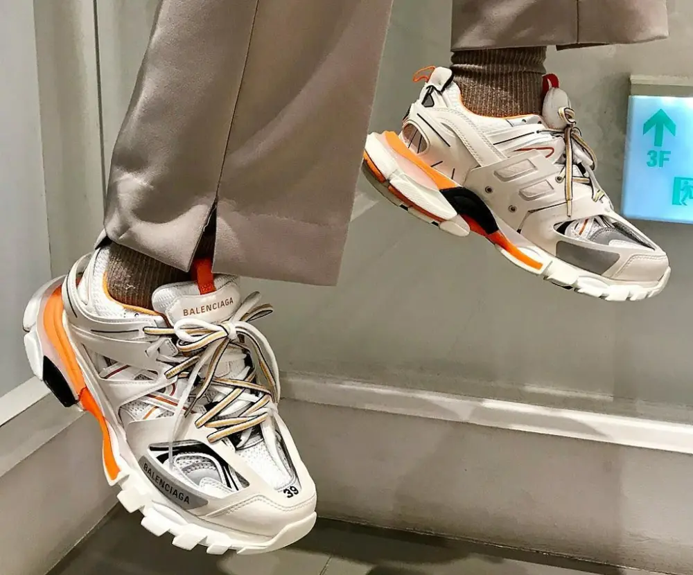 Alternative view of Giày Balenciaga Track Sneaker ‘White Orange’ 542023-W1GB1-9059
