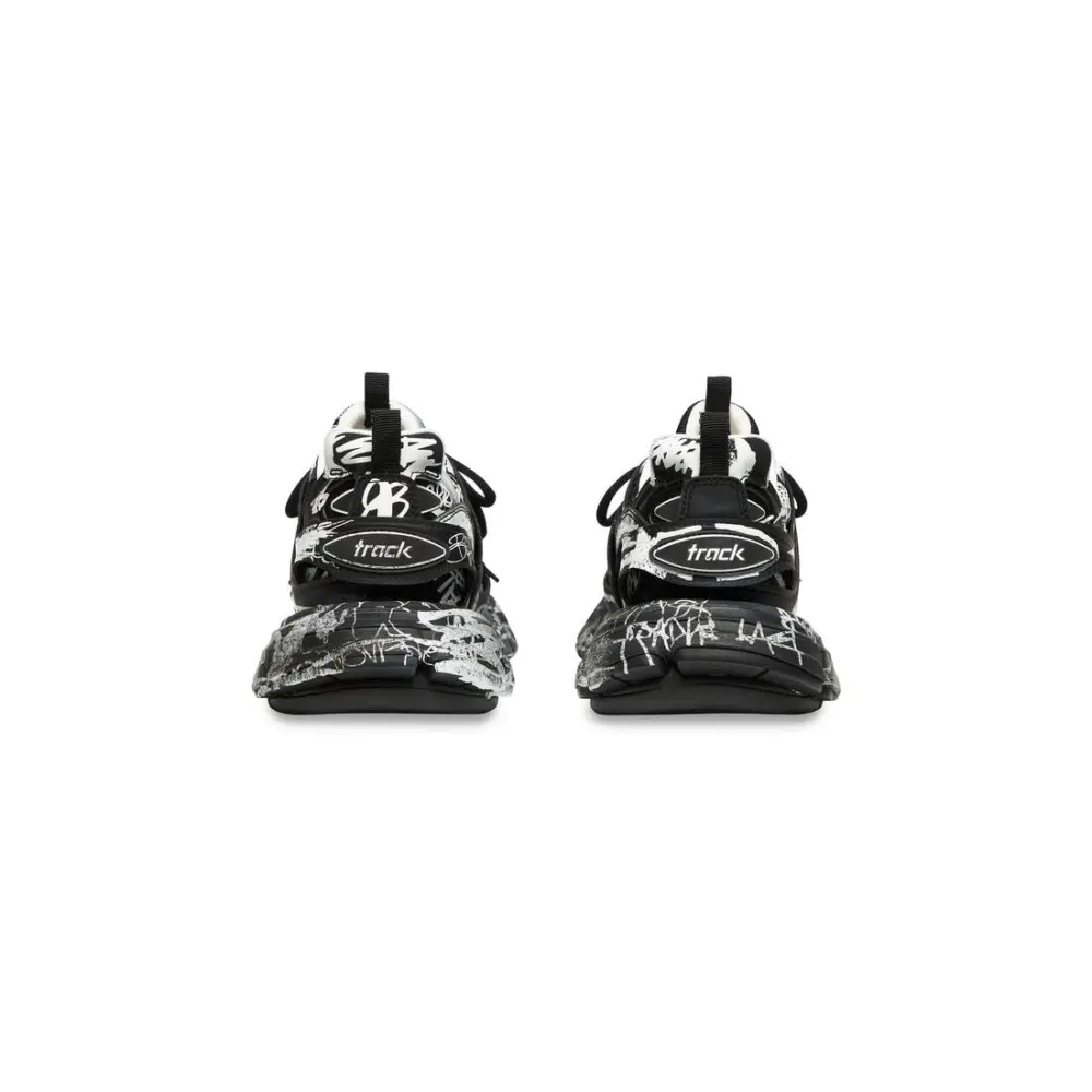Giày Balenciaga x Adidas Track Graffiti ‘Black’ 542023-W3RRA-1090 - Ảnh 5