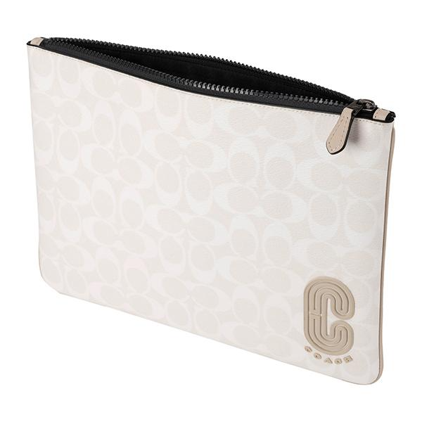 Túi Coach Large Pouch In Signature Canvas With Coach Patch 1314-QBR14 - Ảnh 2