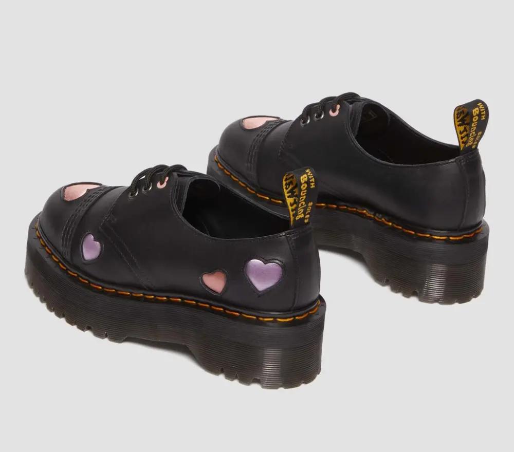 Giày Dr. Martens 1461 Leather Heart Platform 'Black' 30604001 - Ảnh 3