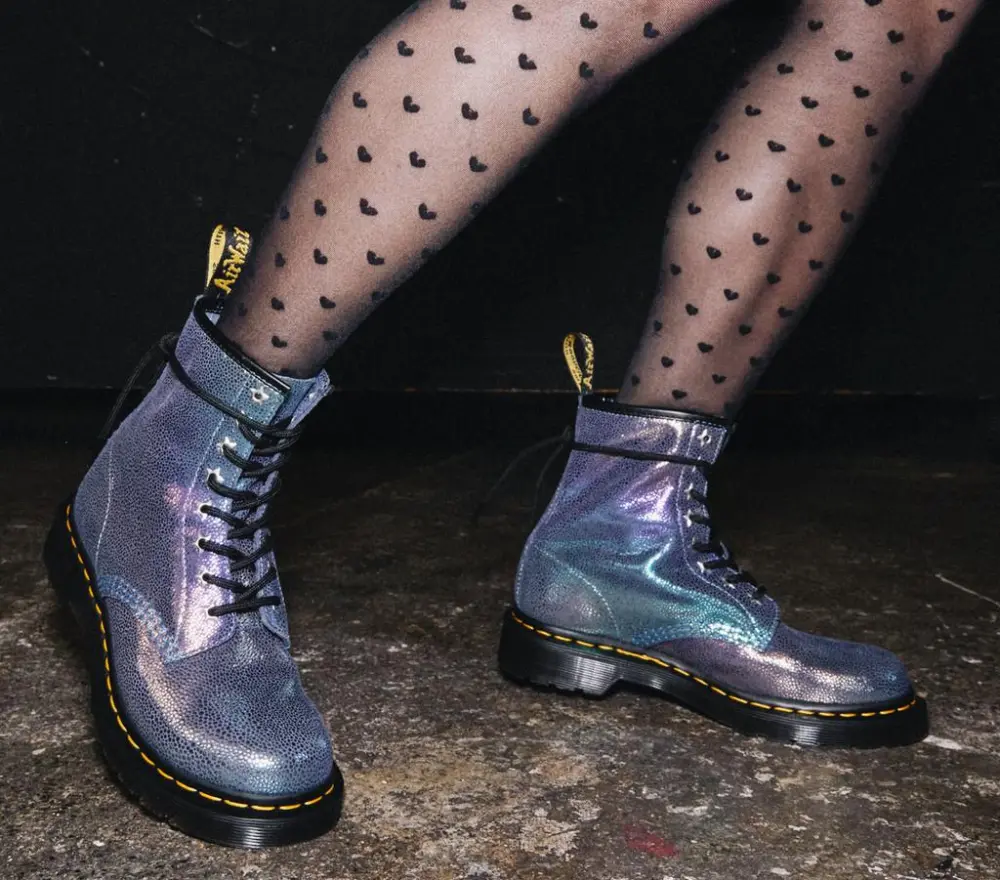 Alternative view of Giày Dr. Martens 1460 Rainbow Ray Suede Lace Up Boots 'Purple' 26963500