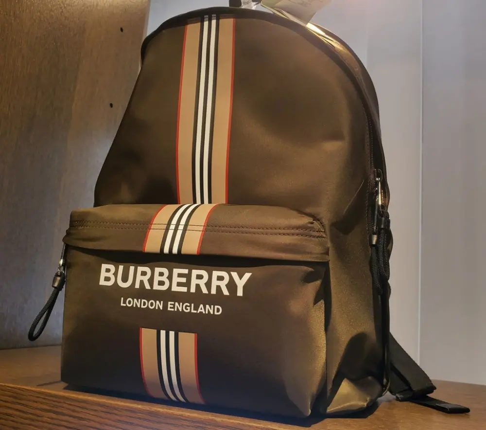 Balo Burberry Logo and Icon Stripe 'Green Beige' 80357651 - Ảnh 3