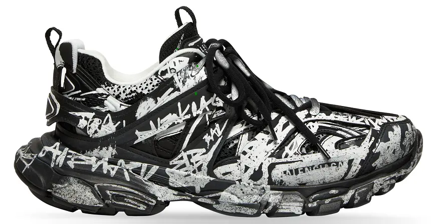 Giày Balenciaga x Adidas Track Graffiti ‘Black’ 542023-W3RRA-1090