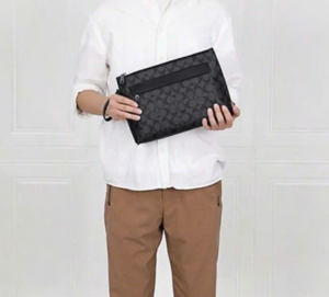 Alternative view of Túi Coach Carryall Pouch In Signature Canvas ‘Charcoal’ F29508-CQBK