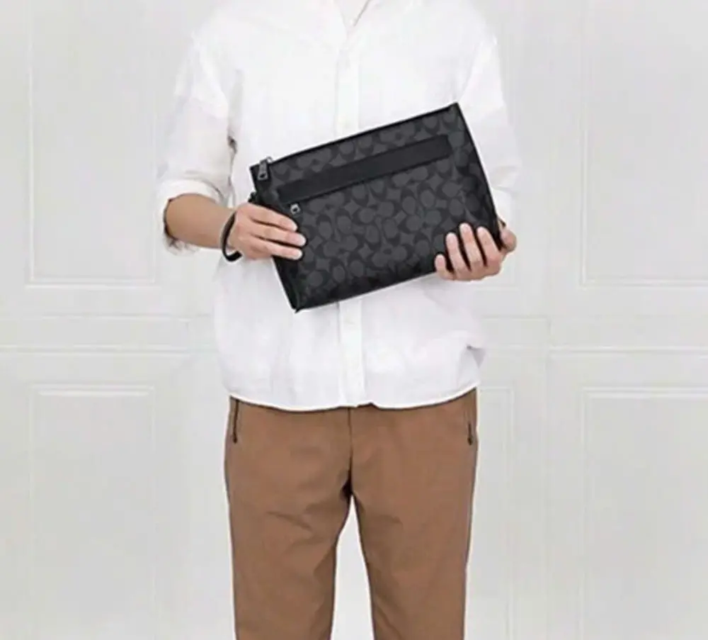 Alternative view of Túi Coach Carryall Pouch In Signature Canvas ‘Charcoal’ F29508-CQBK
