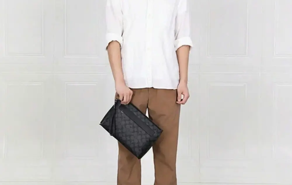 Túi Coach Carryall Pouch In Signature Canvas ‘Charcoal’ F29508-CQBK - Ảnh 3