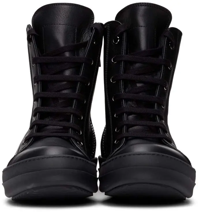 Giày Rick Owens Black Capped High-Top Sneakers RU20F3890 - Ảnh 3