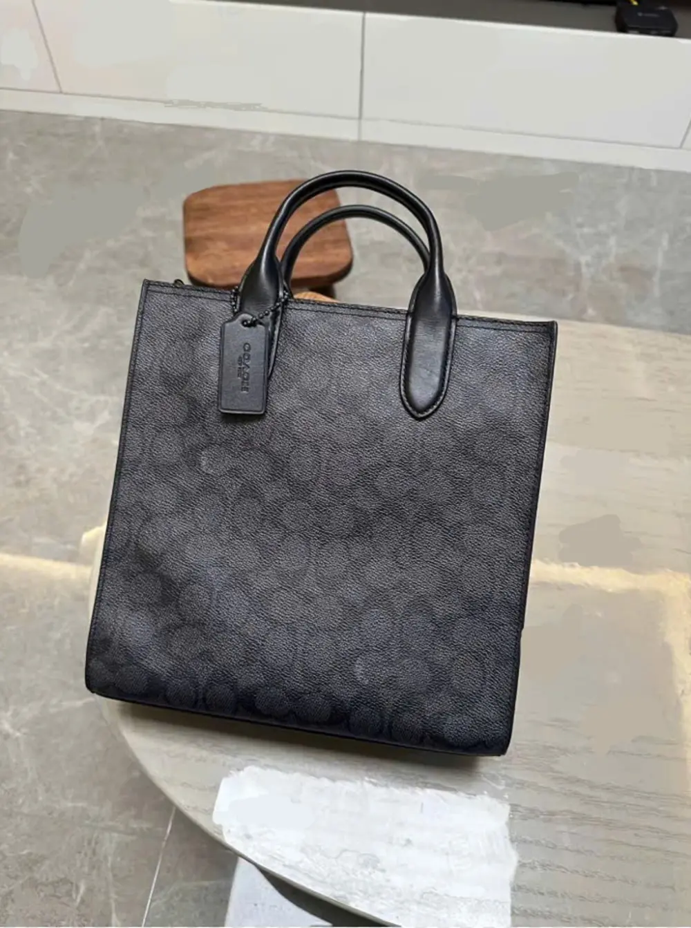 Túi Coach Gotham Tall Tote Bag 24 ‘Black’ CC096-CHR - Ảnh 6