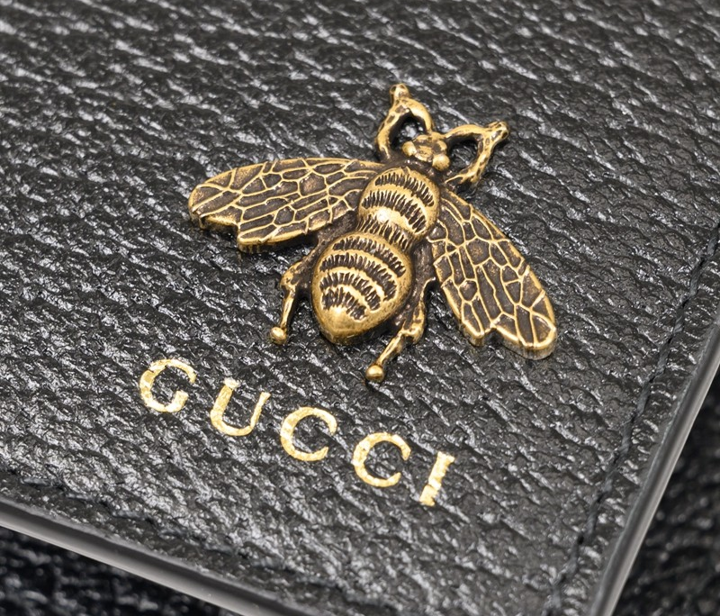 Ví Gucci Animalier Bee Leather Bicycle 'Black' 522915-DJ20T-1000 - Ảnh 3