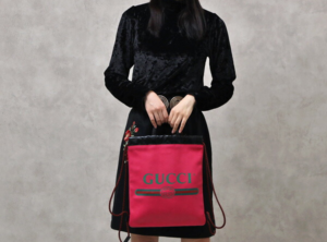 Alternative view of Balo Gucci Logo Print Drawstring ‘Pink’ 523586-0GCBT-8841