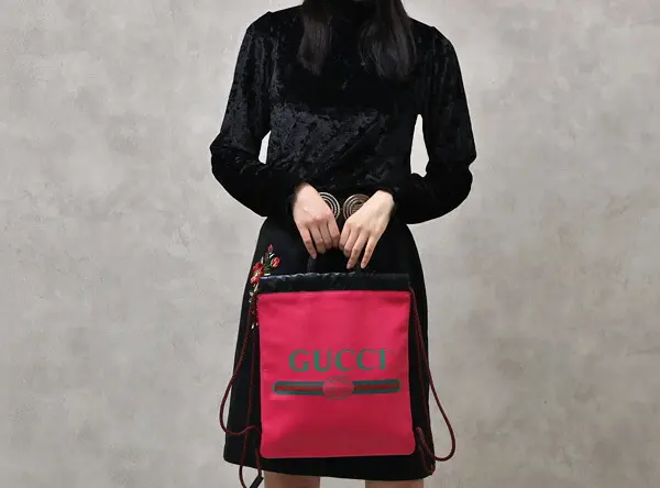 Alternative view of Balo Gucci Logo Print Drawstring ‘Pink’ 523586-0GCBT-8841