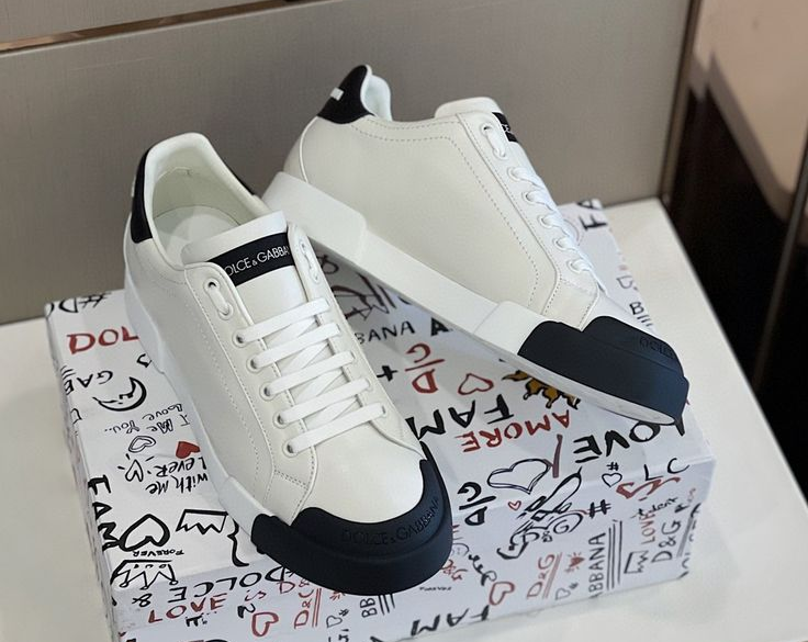 Giày Nam Dolce & Gabbana Calfskin Nappa 'White Black' CS1802AW11389697 - Ảnh 3