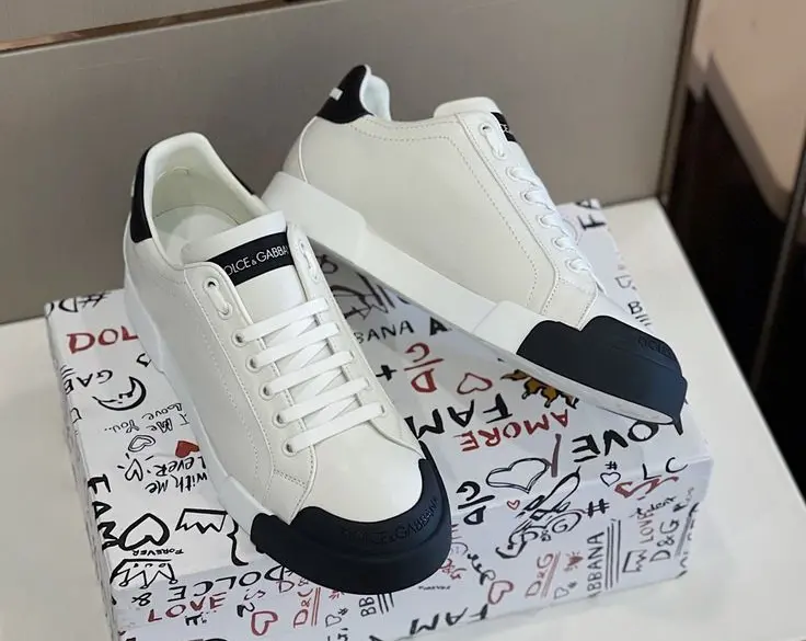 Giày Nam Dolce & Gabbana Calfskin Nappa 'White Black' CS1802AW11389697 - Ảnh 3