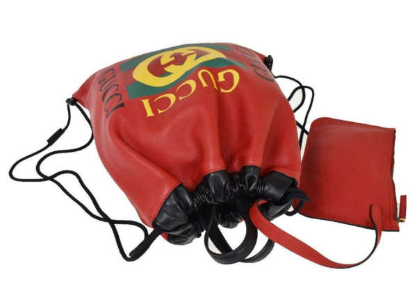 Balo Gucci Print Graffiti Retro Drawstrin ‘Red’ 473872-K9RVT-6433 - Ảnh 2