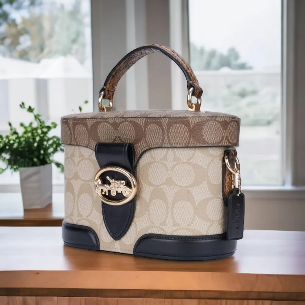 Túi Coach Georgie Gem Blocked Signature Canvas ‘Beige’ 5504-IMRKY - Ảnh 3