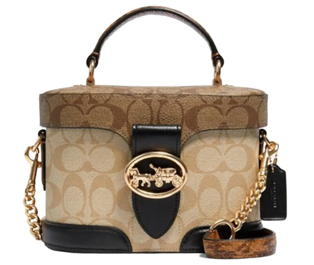 Túi Coach Georgie Gem Blocked Signature Canvas ‘Beige’ 5504-IMRKY