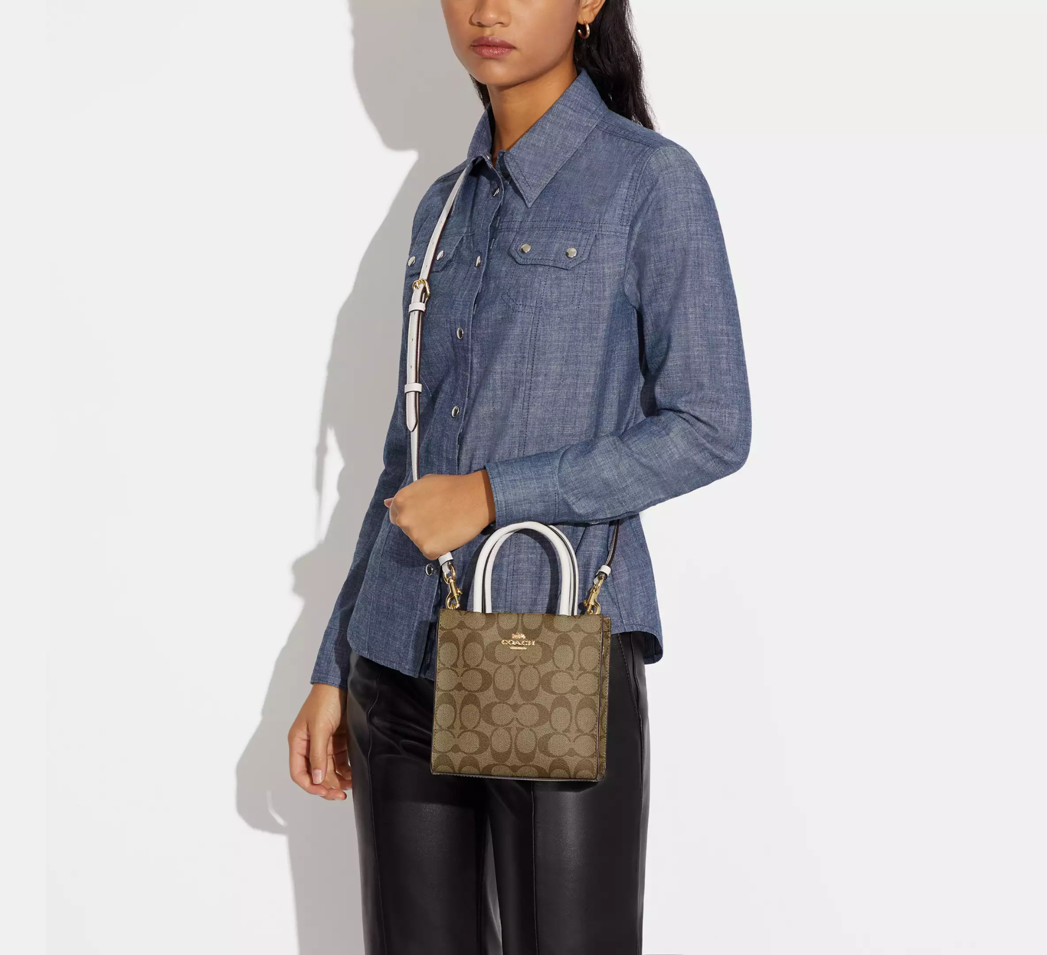 Túi Coach Mini Cally Signature Canvas 'Brown' 5693-IMDJ8 - Ảnh 2