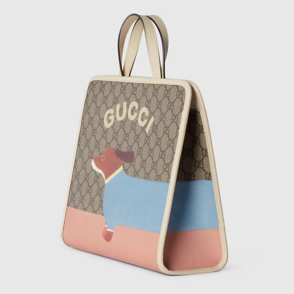 Túi Gucci Dog Print Tote ‘Beige Dark Brown’ 605614-FADK6-9775 - Ảnh 3