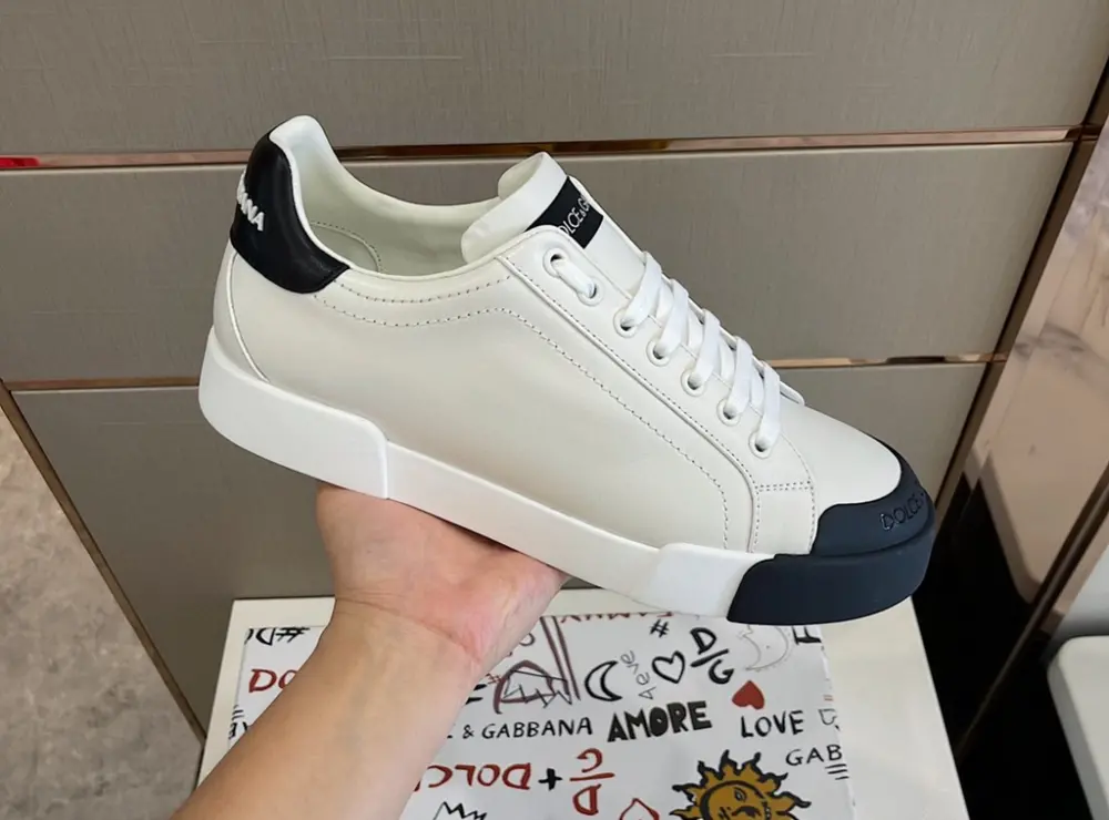 Alternative view of Giày Nam Dolce & Gabbana Calfskin Nappa 'White Black' CS1802AW11389697