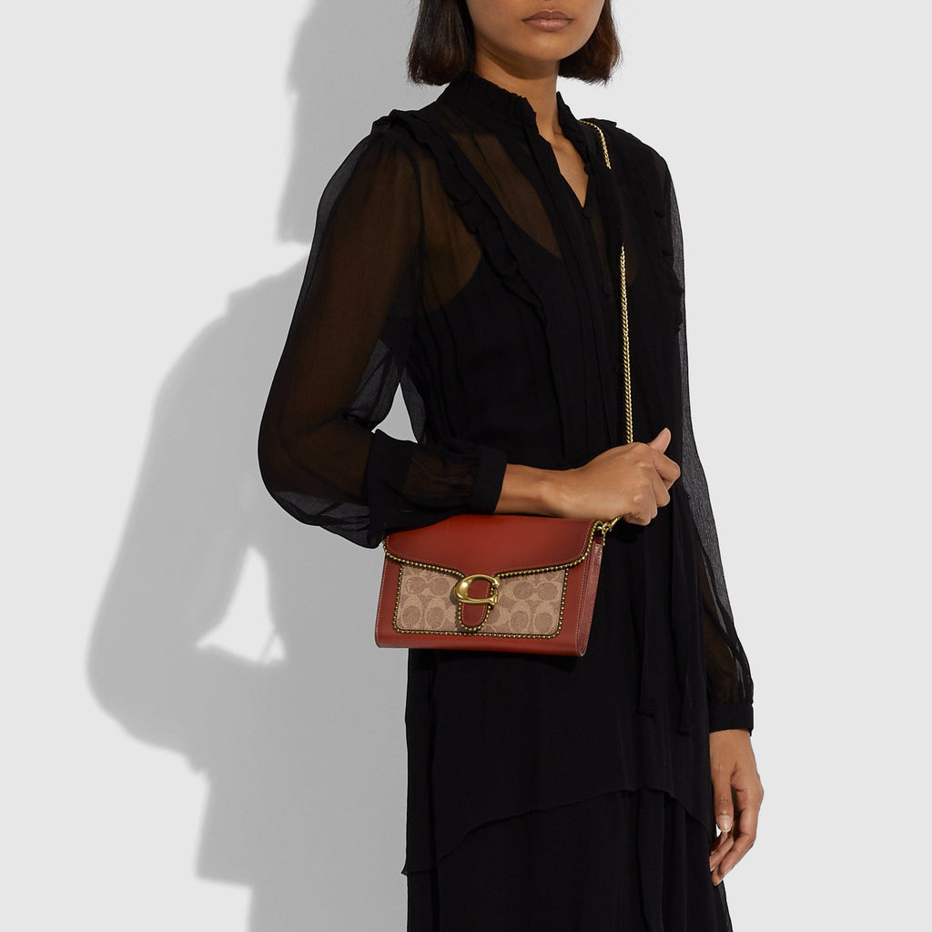 Túi Coach Tabby Chain Clutch ‘Red Brown’ 6909-B4NQ4 - Ảnh 2