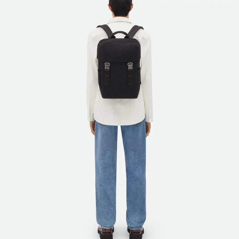 Balo Bottega Veneta Voyager Backpack ‘Black’ 755864V0VG48803 - Ảnh 3