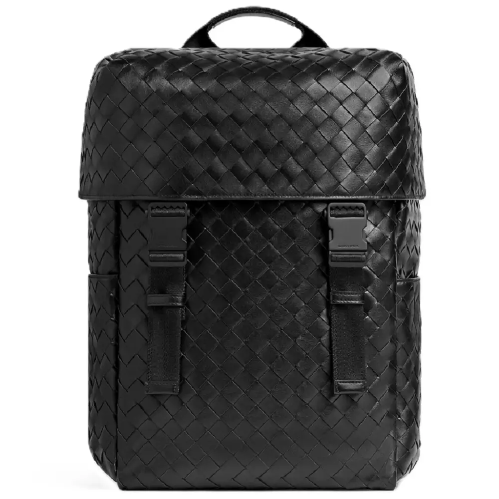 Balo Bottega Veneta Intrecciato Flap ‘Black’ 766580V2HL28966