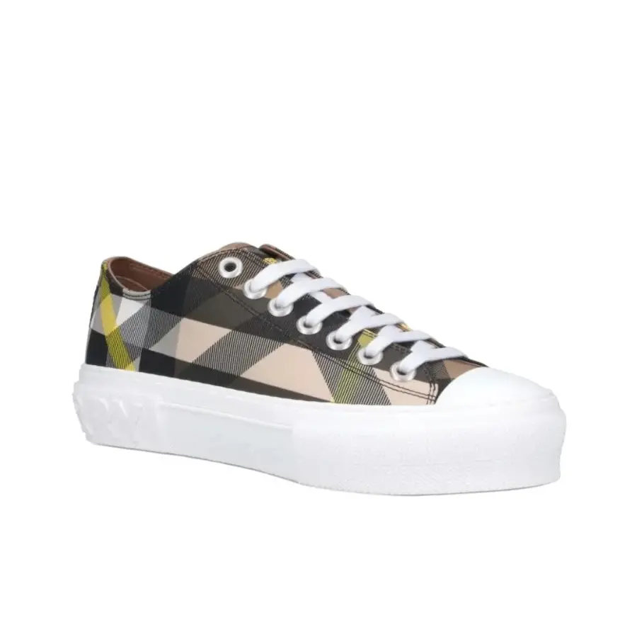 Alternative view of Giày Burberry Exaggerated Check Cotton ‘Wheat’ 80642811