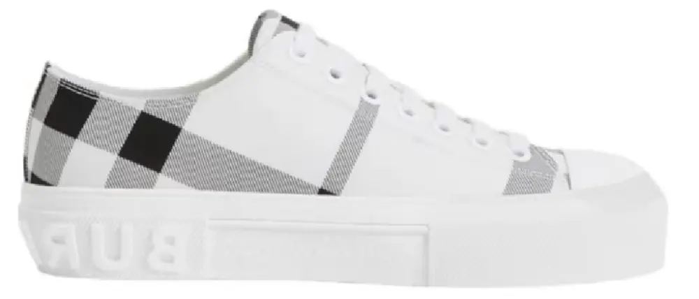 Giày Burberry Check Cotton ‘White Black’ 80714311