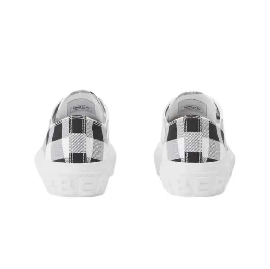 Giày Burberry Check Cotton ‘White Black’ 80714311 - Ảnh 4