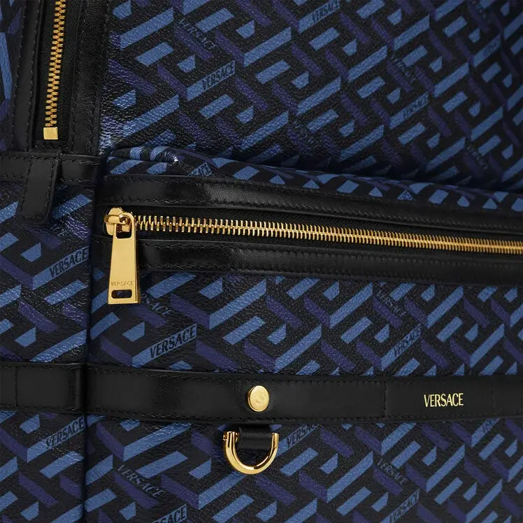 Balo Versace La Greca Signature Back Pack Black Blue 1000745-1A01444-5U18V - Ảnh 4