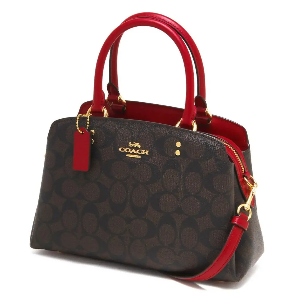 Alternative view of Túi Coach Mini Lily Carry Canvas 'Red Brown' 91494-IMRVQ