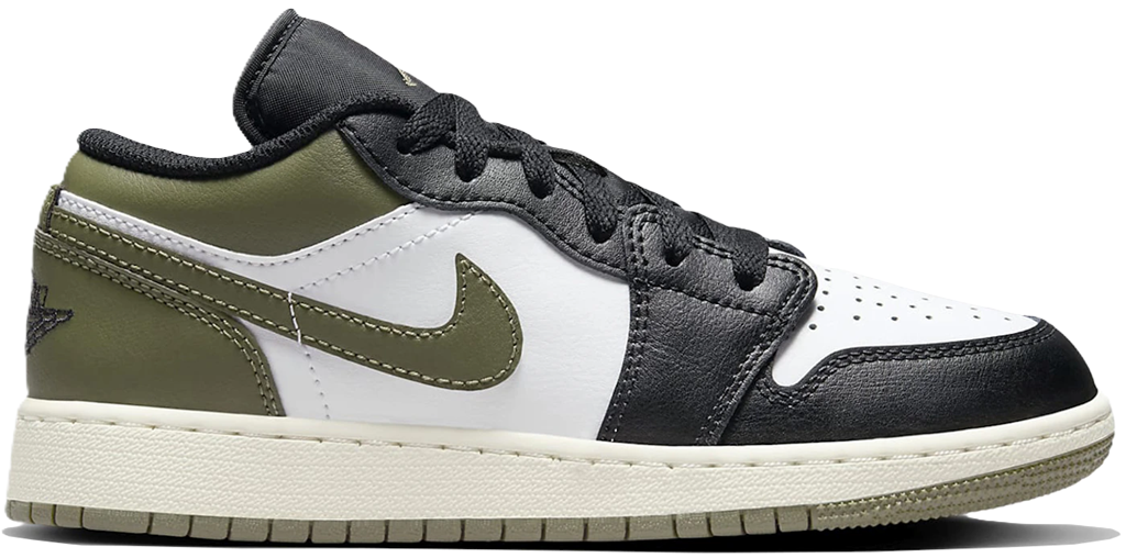 Giày Nike Jordan 1 Low GS 'Black Toe Medium Olive' 553560-092
