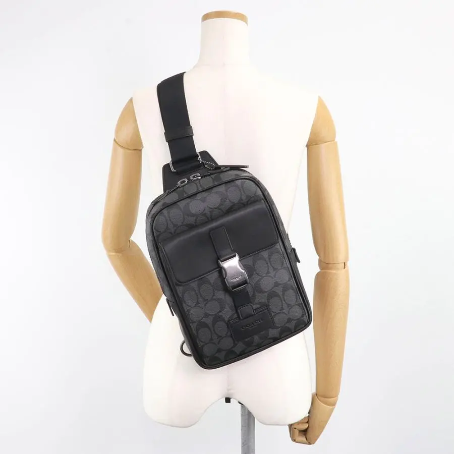 Túi Coach Track Pack In Signature ‘Black’ C2711-QBMI5 - Ảnh 3