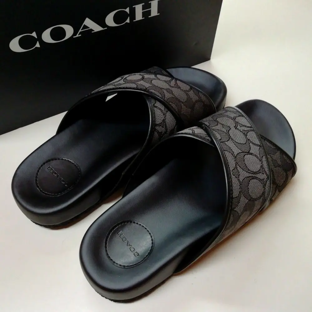 Dép Coach Signature Sandals ‘Black’ CA158-CQBK - Ảnh 3