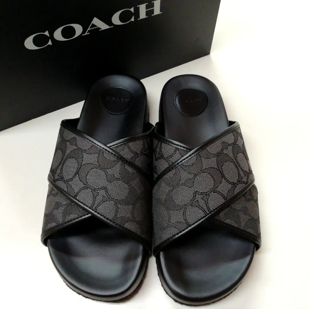 Dép Coach Signature Sandals ‘Black’ CA158-CQBK - Ảnh 4