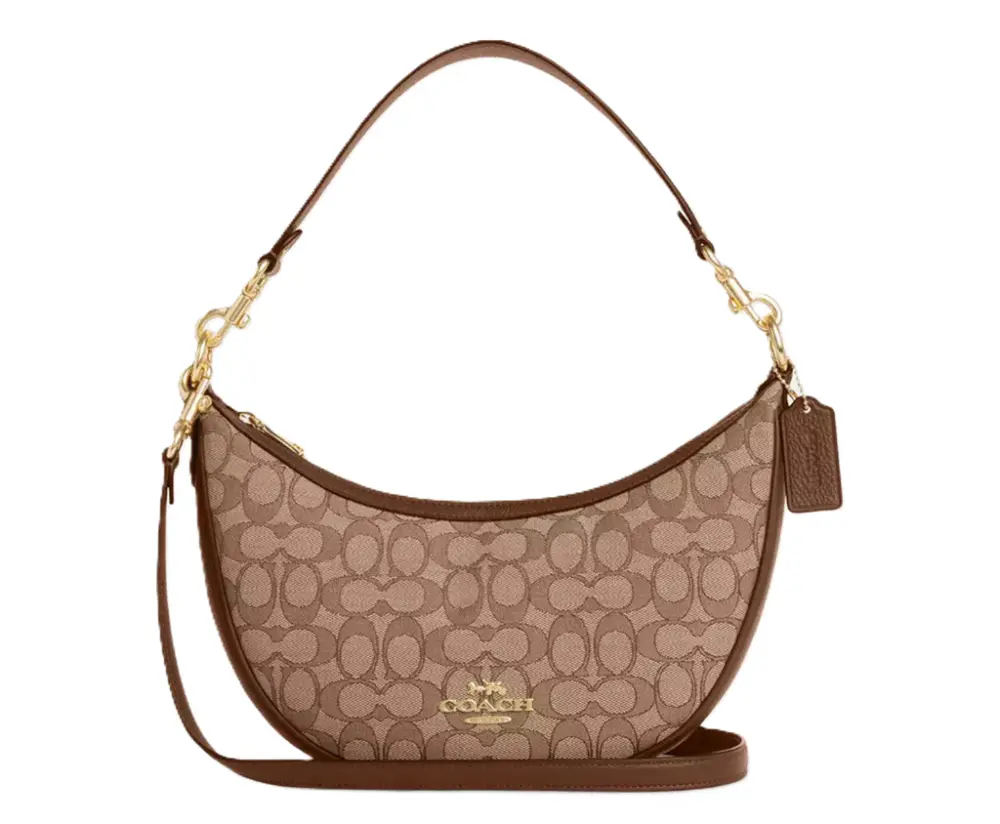 Túi Coach Aria Shoulder Bag Jacquard 'Khaki Saddle' CO997-IMVGB