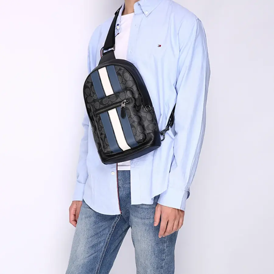 Túi Coach West 20 Shoulder Bag ‘Blue White’ F2999-QBOH0 - Ảnh 3