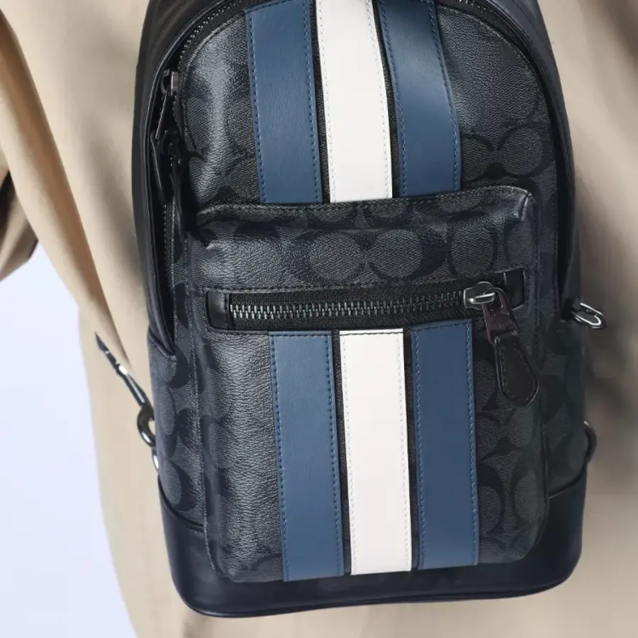 Túi Coach West 20 Shoulder Bag ‘Blue White’ F2999-QBOH0 - Ảnh 4