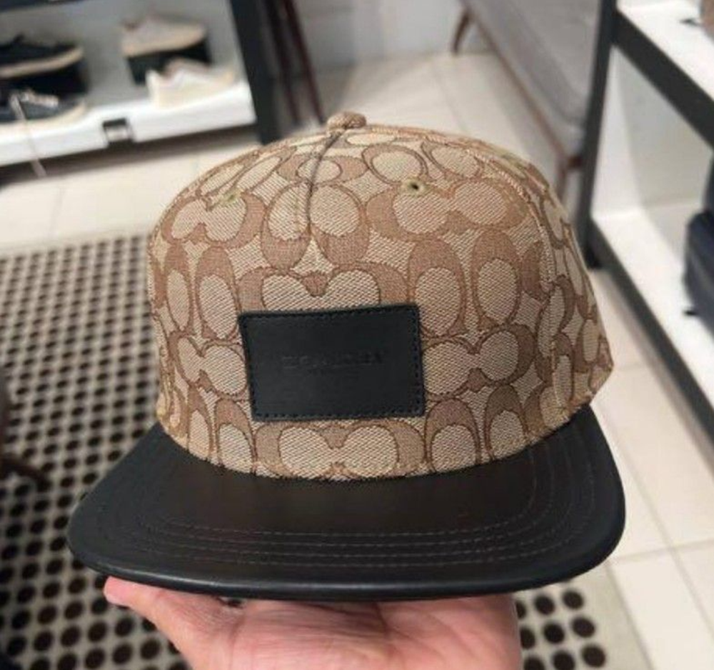 Mũ Coach Signature Flat Brim Hat ‘Khaki’ F68861 - Ảnh 4