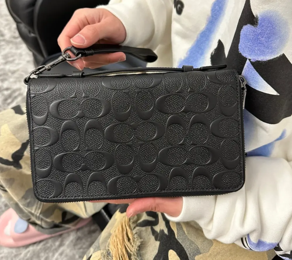 Túi Coach Double Zip Travel Organizer ‘Black’ 67637-QBBK - Ảnh 4