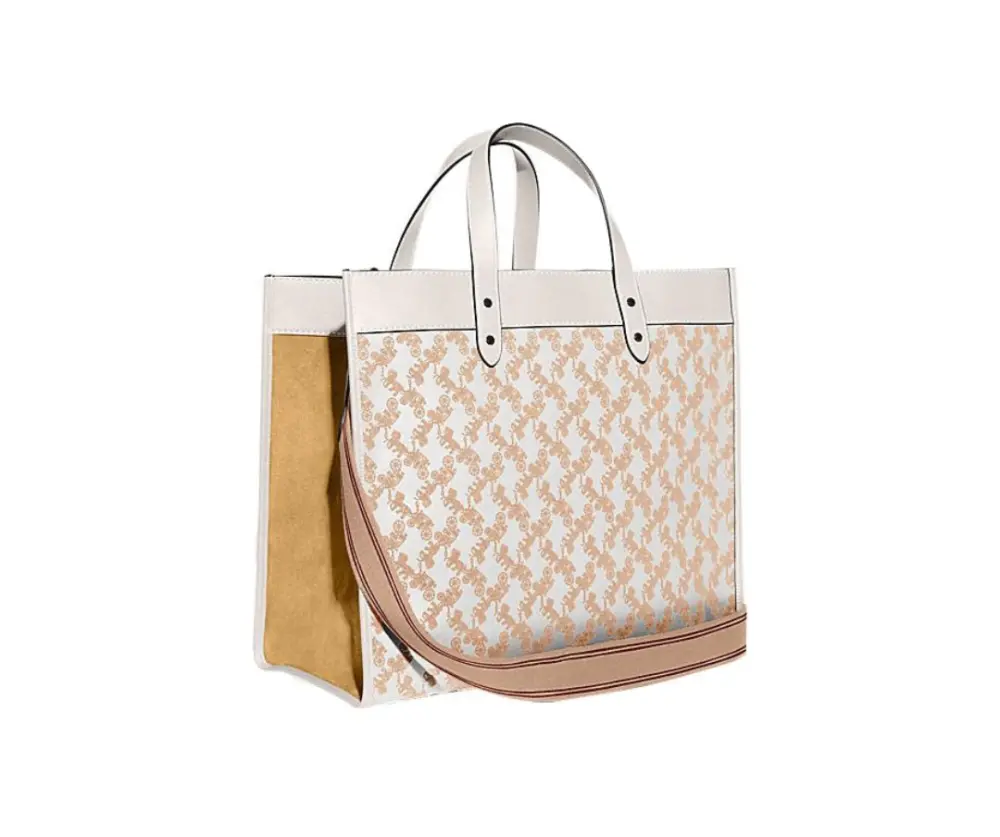 Túi Coach Field Tote Bag 40 With Horse ‘Pink’ C6612-CHK - Ảnh 3