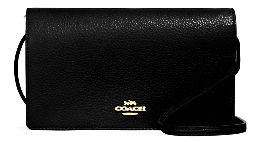 Túi Coach Anna Foldover Crossbody Clutch Black 3037 IMBLK