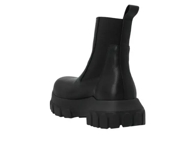 Giày Rick Owens Chunky Black Leather Boots RP02A7881LDE-99 - Ảnh 3