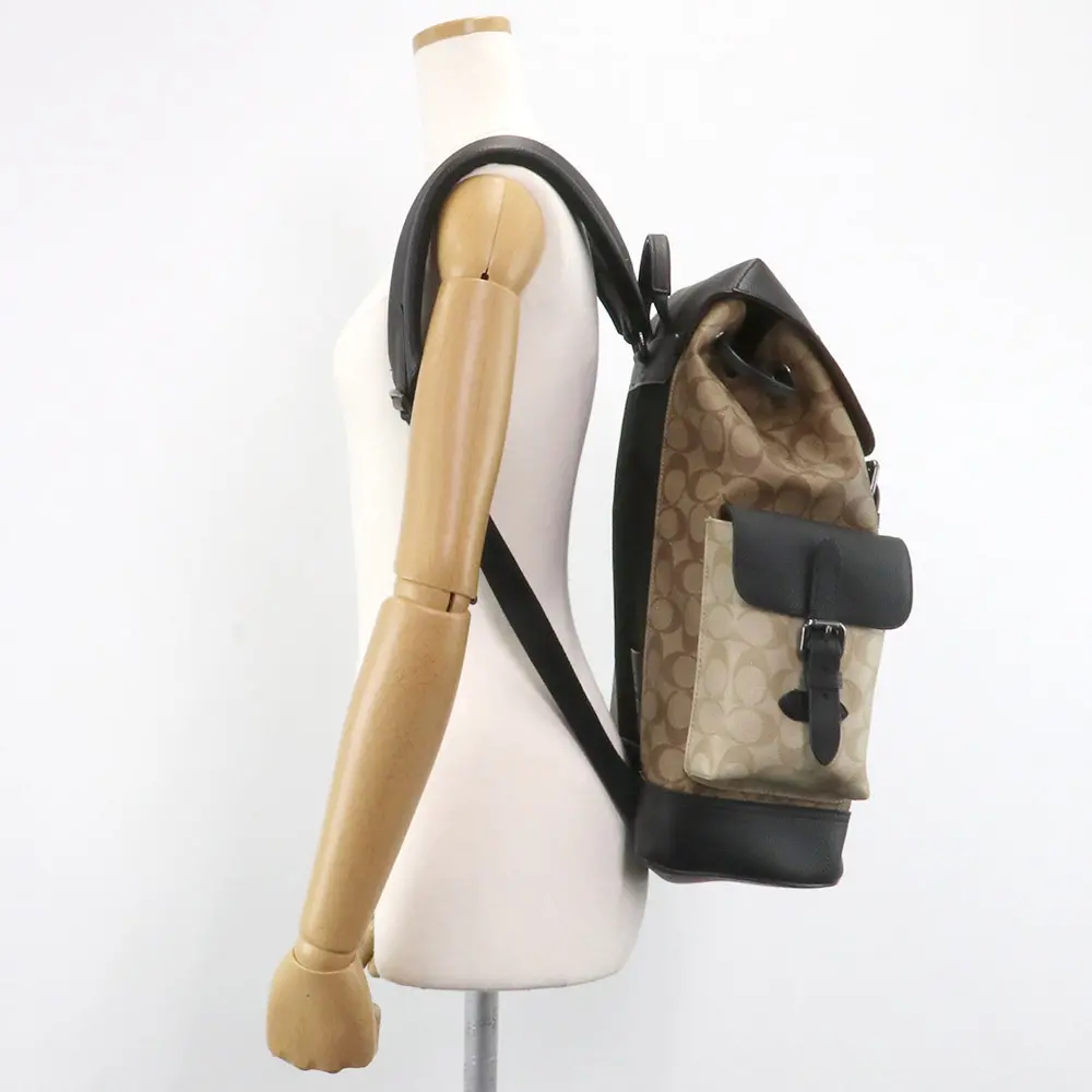 Alternative view of Balo Coach Hudson Backpack ‘Black Brown’ C6081-QBT5K